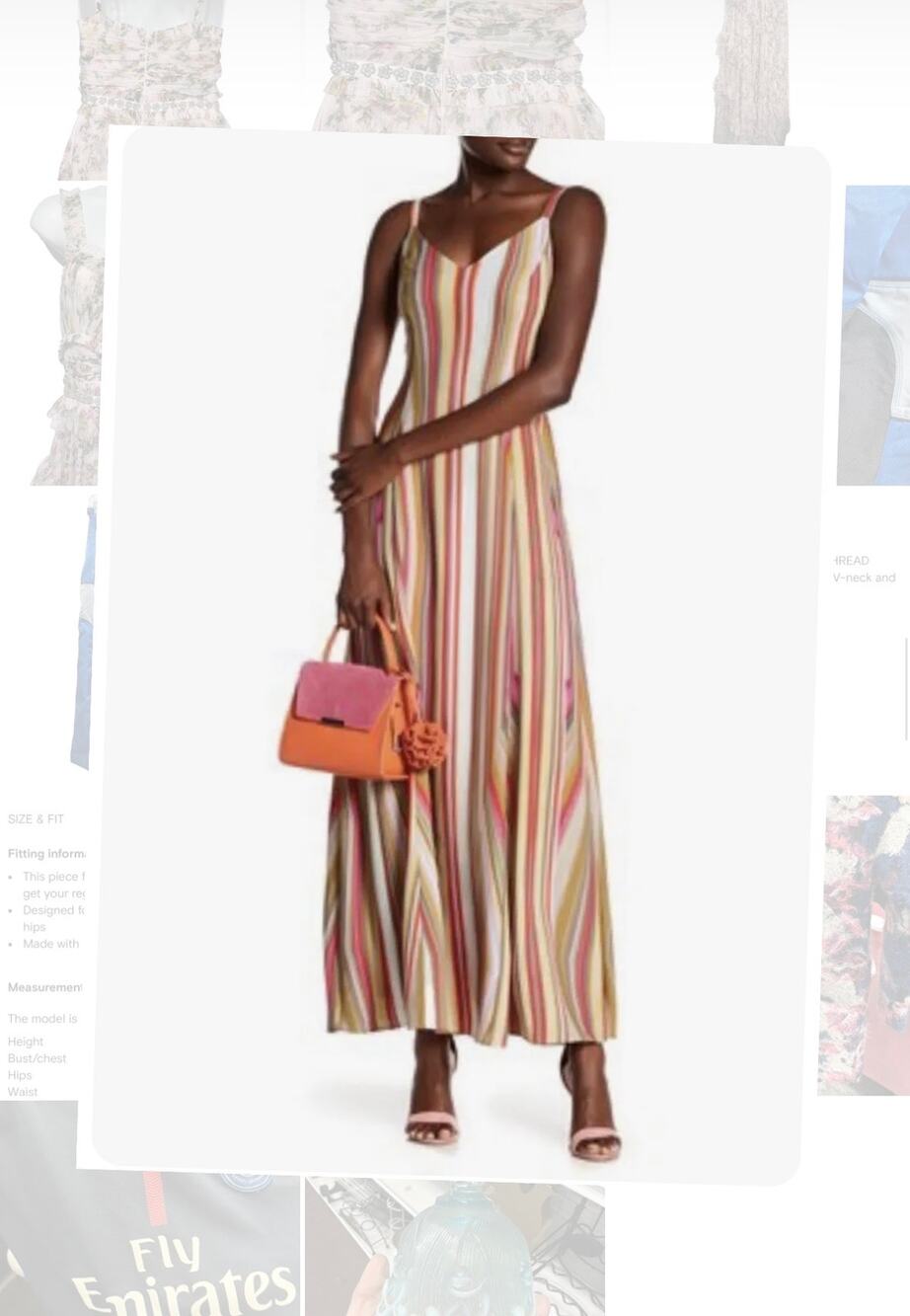 RACHEL Rachel Roy Strappy Striped Maxi Dress Size 4